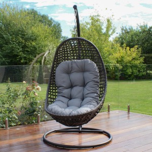 Maze Rattan Garden Furniture Malibu Grey Outdoor Hanging Chair Maze Rattan Garden Furniture Malibu Grey Outdoor Hanging Chair