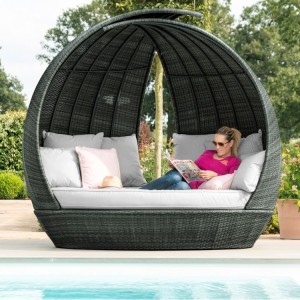 Maze Rattan Garden Furniture Grey Lotus Daybed Maze Rattan Garden Furniture Grey Lotus Daybed