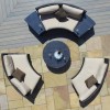 Maze Rattan Garden Furniture Brown Half Moon Sofa Set