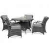 Maze Rattan Garden Furniture Texas Grey 4 Seater Round Dining Set