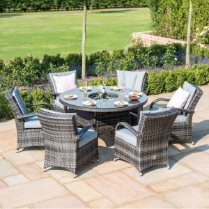 Maze Rattan Garden Furniture Texas Grey 6 Seater Round Ice Bucket Table Set Maze Rattan Garden Furniture Texas Grey 6 Seater Round Ice Bucket Table Set