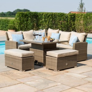 Maze Rattan Garden Furniture Richmond Tuscany Corner Bench Set with Rising Table Maze Rattan Garden Furniture Richmond Tuscany Corner Bench Set with Rising Table