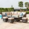 Maze Rattan Garden Furniture Venice Brown Ice Bucket Corner Sofa Set with Rising Table