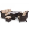 Maze Rattan Garden Furniture Venice Brown Dining Set with Ice Bucket & Rising Table