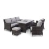 Maze Rattan Garden Furniture Venice Grey 3 Seater Dining Set with Ice Bucket and Rising Table