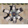 Maze Rattan Garden Winchester Venice 6 Seat Round Fire Pit Table with  Chairs