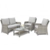 Maze Rattan Garden Furniture Oxford High Back Square Sofa Set with Coffee Table