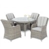 Maze Rattan Garden Furniture Oxford 4 Seat Round Dining Set With Venice Chairs