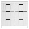 Coral Rustic White Painted Furniture 6 Drawer Storage Chest 2404686