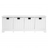 Coral Rustic White Painted Furniture 4 Drawer Storage Bench 2404689