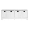 Coral Rustic White Painted Furniture 4 Drawer Storage Bench 2404689