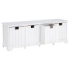 Coral Rustic White Painted Furniture 4 Drawer Storage Bench 2404689