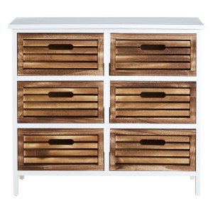 Coral Rustic White and Wood Furniture 6 Drawer Storage Chest Coral Rustic White and Wood Furniture 6 Drawer Storage Chest 2404835