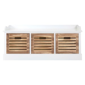 Coral Rustic White Painted Furniture 3 Drawer Storage Bench Coral Rustic White Painted Furniture 3 Drawer Storage Bench 2404836