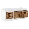 Coral Rustic White Painted Furniture 3 Drawer Storage Bench 2404836