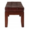 Mallani Bohemian Furniture Antique Brown Leather Stitch Bench  5501990