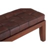 Mallani Bohemian Furniture Antique Brown Leather Stitch Bench  5501990