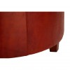 Mallani Bohemian Furniture Antique Brown Leather Round Buttoned Stool 5501991