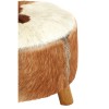 Mallani Bohemian Furniture White and Brown Goat Hide Round Stool  5501994