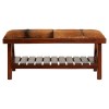 Mallani Bohemian Furniture Brown Goat Hide Bench 5501995