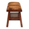 Mallani Bohemian Furniture Brown Goat Hide Bench 5501995