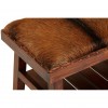 Mallani Bohemian Furniture Brown Goat Hide Bench 5501995