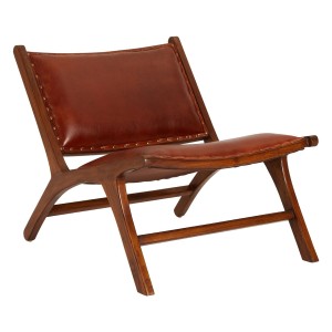 Mallani Bohemian Furniture Antique Brown Leather Angled Chair Mallani Bohemian Furniture Antique Brown Leather Angled Chair 5501999