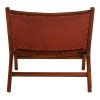 Mallani Bohemian Furniture Antique Brown Leather Angled Chair 5501999