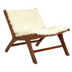 Mallani Bohemian Furniture Faux Fur Angled Chair Mallani Bohemian Furniture Faux Fur Angled Chair 5502002