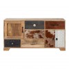 Mallani Bohemian Furniture Mango Wood Leather Low Sideboard 5502352