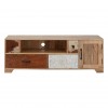 Mallani Bohemian Furniture Mango Wood Leather Media Unit 5502354