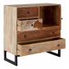 Mallani Bohemian Furniture Mango Wood Leather Small Sideboard 5502357