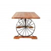 Mallani Bohemian Furniture Acacia & Iron Wheel Dining Table 5502359
