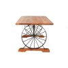 Mallani Bohemian Furniture Acacia & Iron Wheel Dining Table 5502359