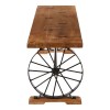 Mallani Bohemian Furniture Acacia & Iron Wheel Bench 5502360