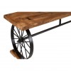 Mallani Bohemian Furniture Acacia & Iron Wheel Bench 5502360