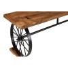 Mallani Bohemian Furniture Acacia & Iron Wheel Bench 5502360