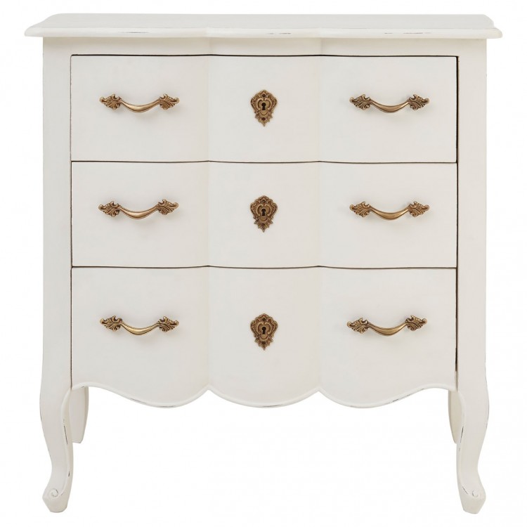 Loire Painted Furniture White 3 Drawer Chest of Drawers 5502124