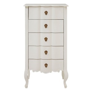 Loire Painted Furniture White 5 Drawer Tall Chest of Drawers Loire Painted Furniture White 5 Drawer Tall Chest of Drawers 5502131