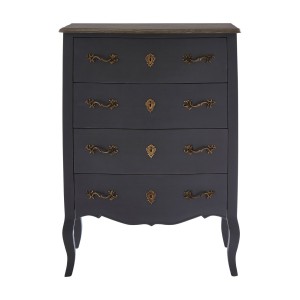 Loire Painted Furniture Dark Grey 4 Drawer Chest of Drawers Loire Painted Furniture Dark Grey 4 Drawer Chest of Drawers 5502150