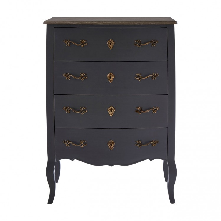 Loire Painted Furniture Dark Grey 4 Drawer Chest of Drawers 5502150