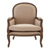 Loire Painted Furniture Mahogany and Beige Fabric Armchair 5502152