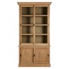 Premier Lyon Oak Furniture Sliding Doors Glass Cabinet 5501637