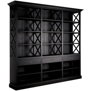 Lyon Furniture 3 Drawer Black Library Bookcase Premier Lyon Furniture 3 Drawer Black Library Bookcase 5501657
