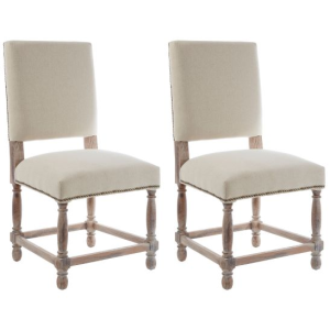Lyon Oak Furniture Whitewash Linen Chair (Pair) Premier Lyon Oak Furniture Whitewash Linen Chair (Pair) 5501655