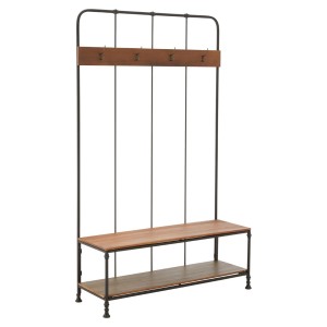 New Foundry Industrial Furniture Hall Bench with Coat Hooks New Foundry Industrial Furniture Hall Bench with Coat Hooks 2404866