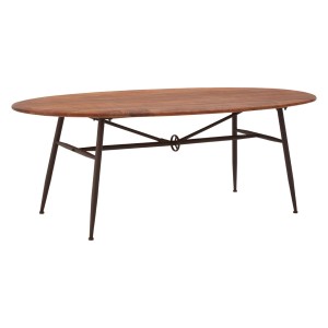 New Foundry Industrial Furniture Walnut Oval Dining Table 2404946