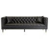 Raven Elegant Black Faux Leather 3 Seat Sofa  5501490