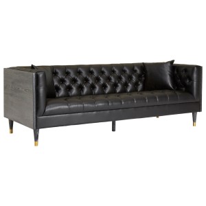 Raven Elegant Black Faux Leather 3 Seat Sofa Raven Elegant Black Faux Leather 3 Seat Sofa  5501490