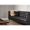 Raven Elegant Black Faux Leather 3 Seat Sofa  5501490